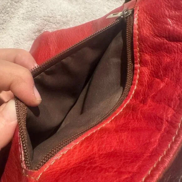 Florence leather cross body bag red brown read - Picture 10 of 15